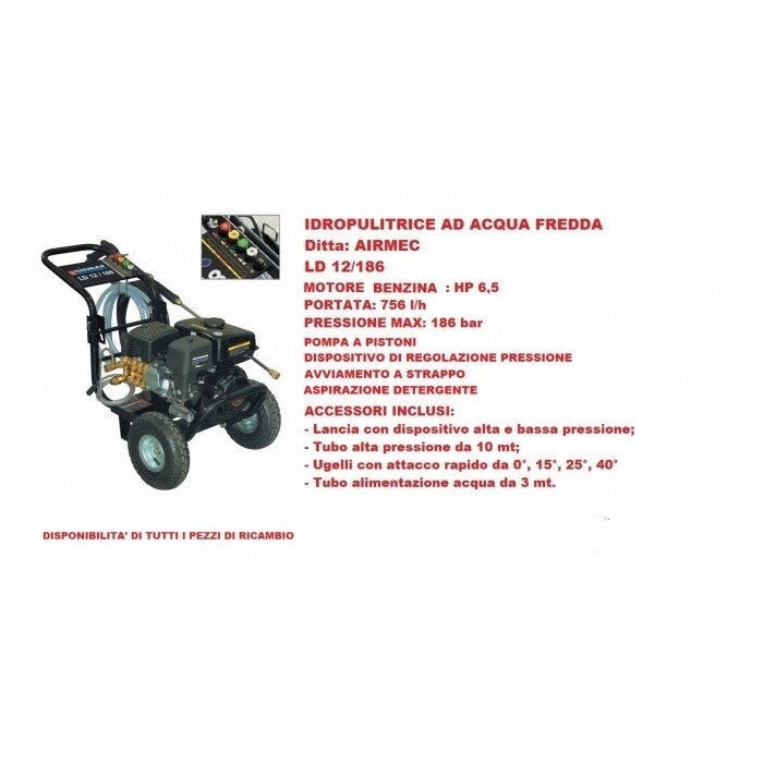 Airmec LD 12/186 Pressure Washer with Petrol Engine