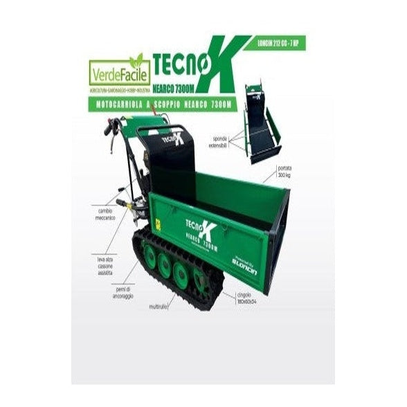 Motocarriola Tecnok Nashville 7300 M con Portata 300 Kg e Motore 7 HP