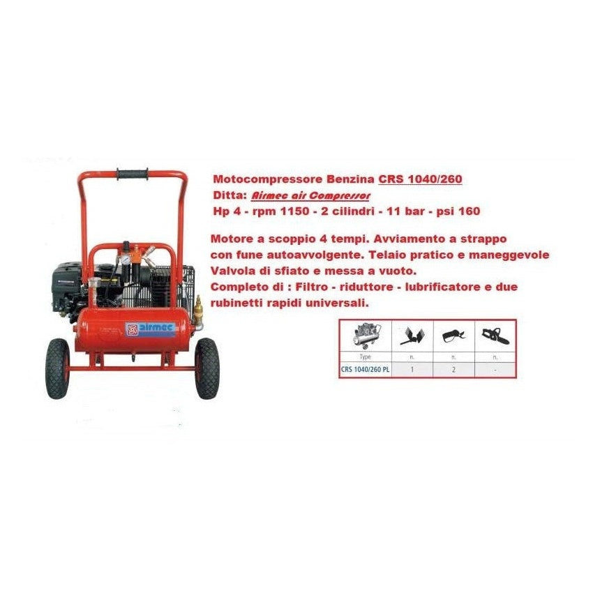 Motocompressore a Benzina Airmec CRS 1040/260