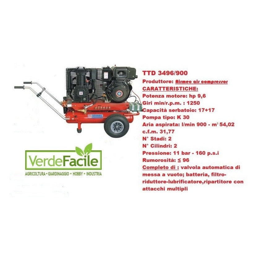 Motocompressore Diesel Airmec TTD 3496/900