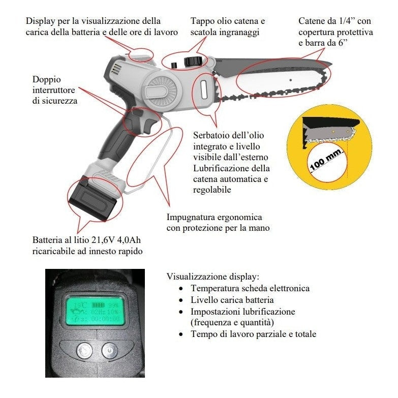 Volpi Potatore a Batteria KVS 6000 con 2 Batterie e Caricabatterie