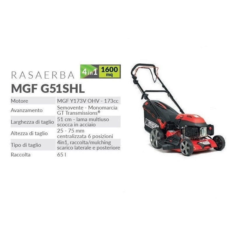 MGF G51SHL Petrol Lawnmower