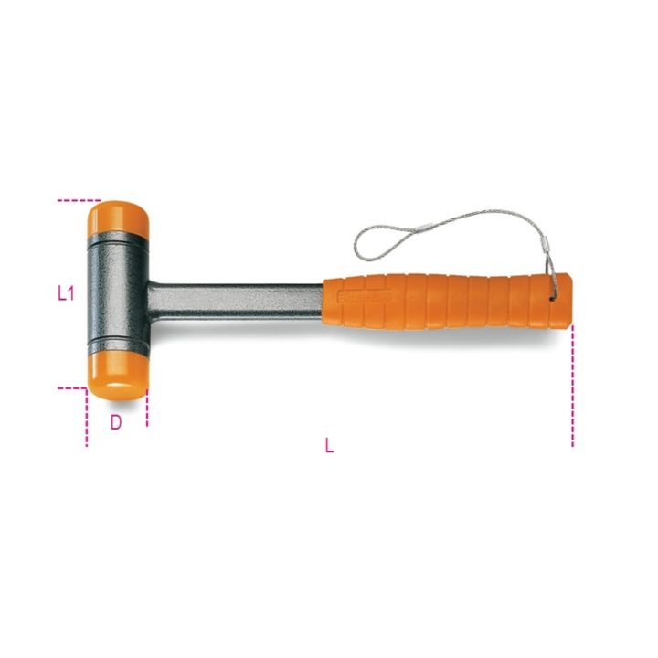 Mazzuole antirimbalzo con battenti intercambiabili in materiale plastico manico in acciaio H-SAFE Beta 1392HS 40