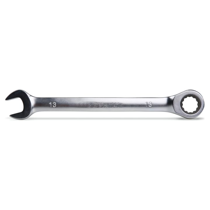 Beta 141 13 Chiavi combinate diritte a forchetta e poligonale a cricchetto cromate 001410013