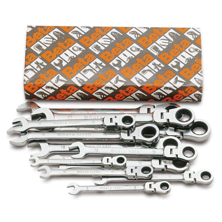 Set da 13 chiavi combinate a cricchetto snodate (art. 142SN) Beta 142SN/S13