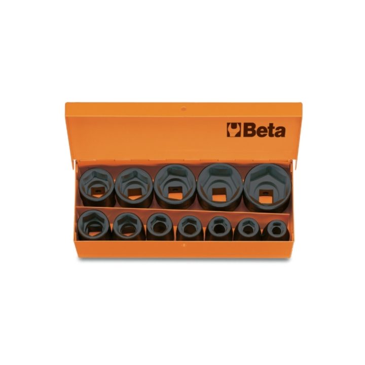 Set di chiavi a bussola Macchina con attacco quadro femmina 1/2" fosfatate, in cassetta di lamiera Beta 720/C12