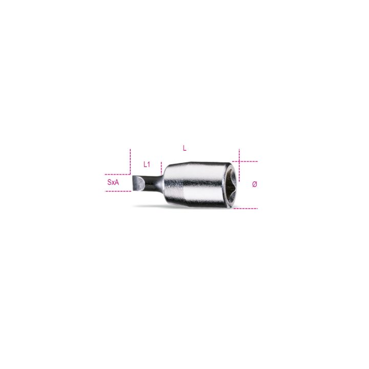 Beta 900LP 1,2X6,5 Chiavi a bussola a mano a giravite per viti con intaglio con attacco quadro femmina 1/4" cromate - inserti br