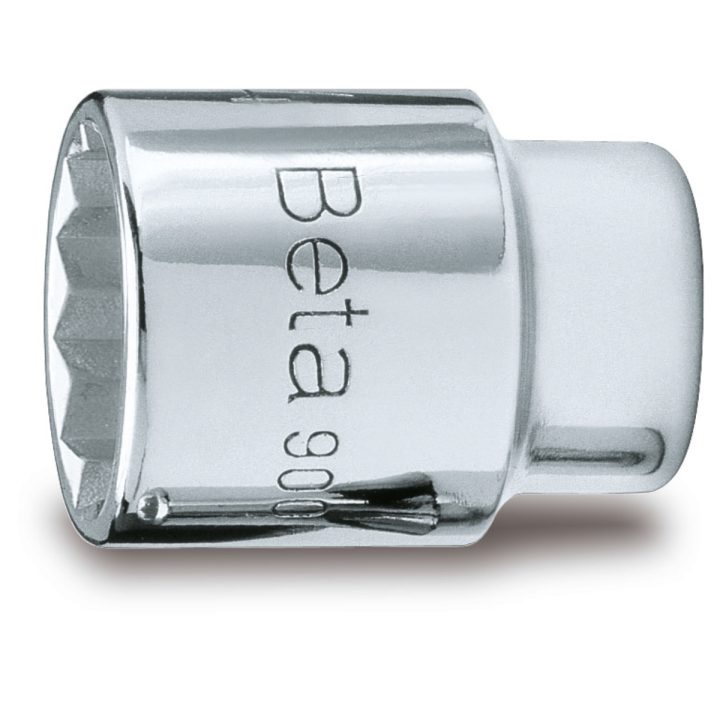 Beta 900MB 13 Chiavi a bussola a mano con attacco quadro femmina 1/4" bocca poligonale, cromate 009000170