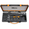 Beta 910A/C29 Assortimento di 17 chiavi a bussola a mano 12 a giravite e 5 accessori in cassetta di lamiera 009100944