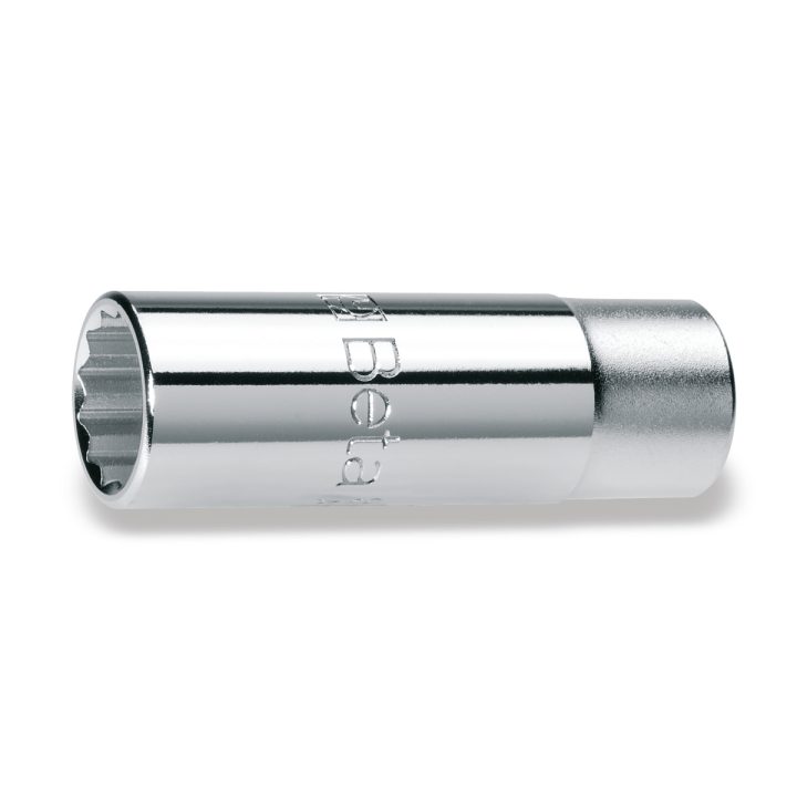Beta 910AS-L 7/16 Chiavi a bussola a mano con attacco quadro femmina 3/8", tipo lungo bocca poligonale, cromate 009100353