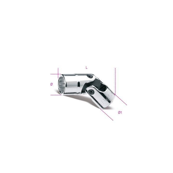 Beta 910B/SN 14 Chiavi a bussola a mano snodate con attacco quadro femmina 3/8" bocca poligonale, cromate 009100234