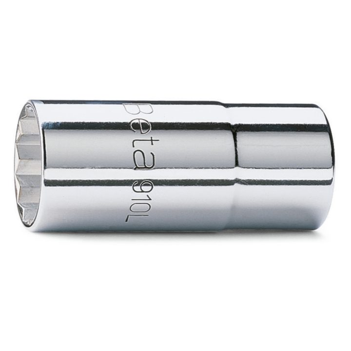 Beta 910BL 12 Chiavi a bussola a mano con attacco quadro femmina 3/8", tipo lungo bocca poligonale, cromate 009100312