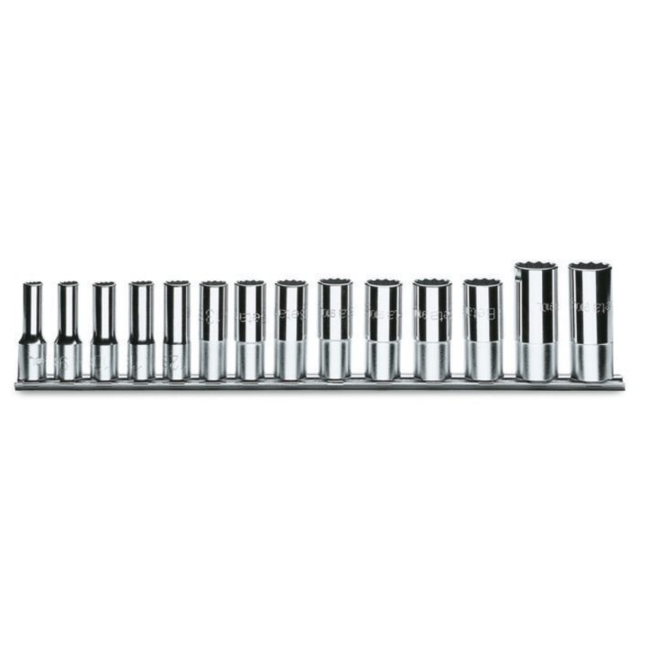 Set di chiavi a bussola a mano lunghe bocca poligonale (art. 910BL) su supporto Beta 910BL/SB14