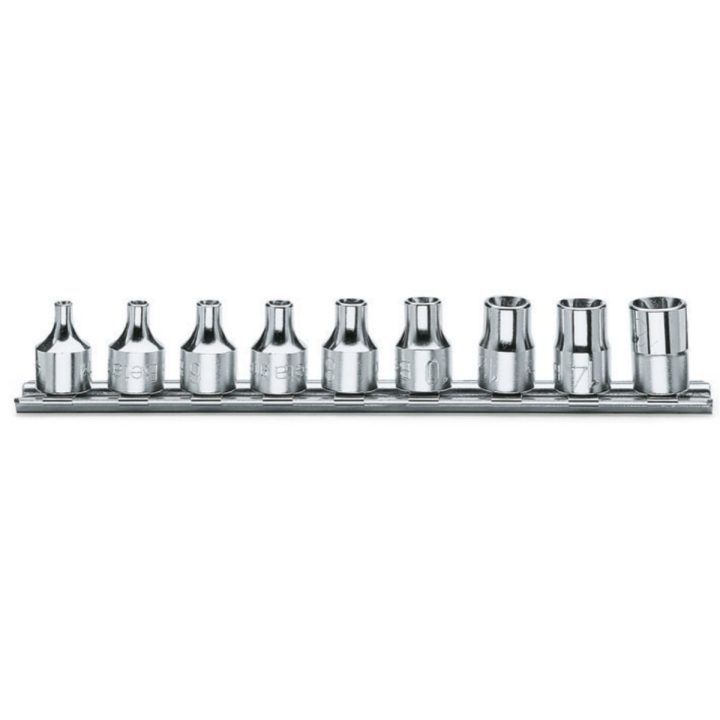 Set di chiavi a bussola a mano per viti con testa a profilo Torx® (art. 910FTX) su supporto Beta 910FTX/SB9