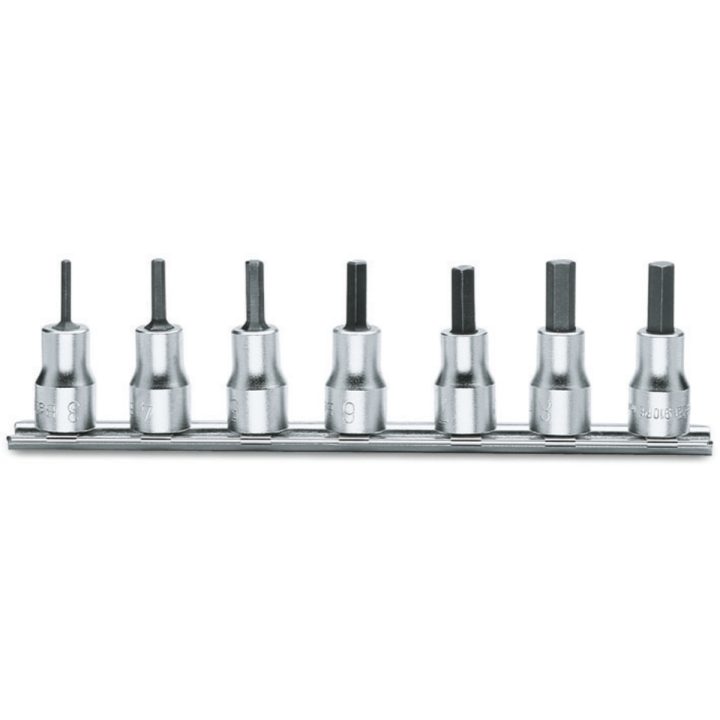 Set di chiavi a bussola maschio esagonale (art. 910PE) su supporto Beta 910PE/SB7