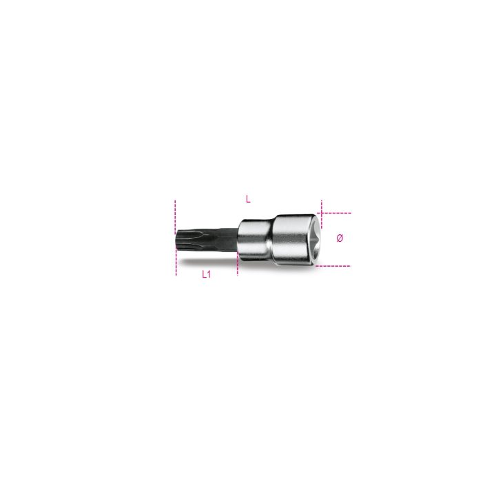 Beta 910PT 45 Chiavi a bussola a mano a giravite per viti con impronta pentalobata con attacco quadro femmina 3/8" cromate - ins