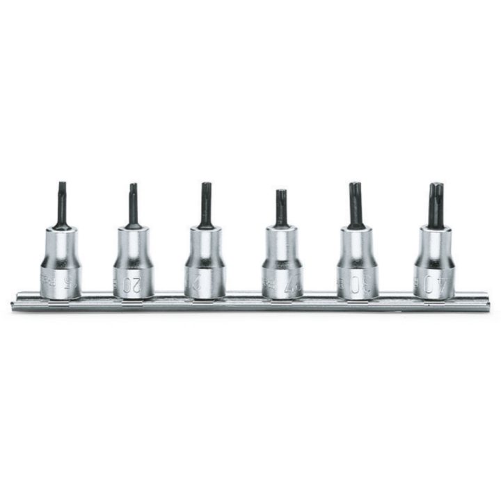 Set di chiavi a bussola maschio per viti con impronta Torx® (art. 910TX) su supporto Beta 910TX/SB6