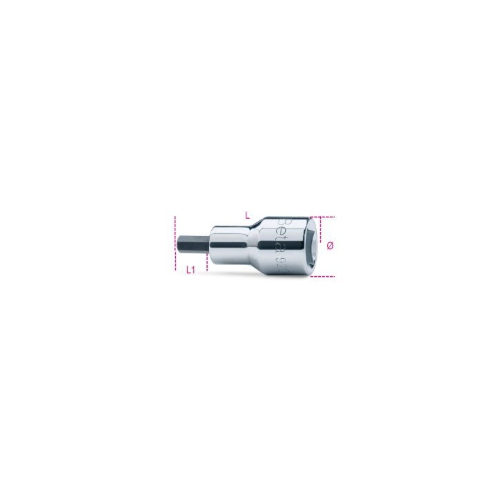 Beta 920PE-AS 1/2 Chiavi a bussola a mano maschio esagonale con quadro femmina 1/2" cromate - inserti bruniti 009200465