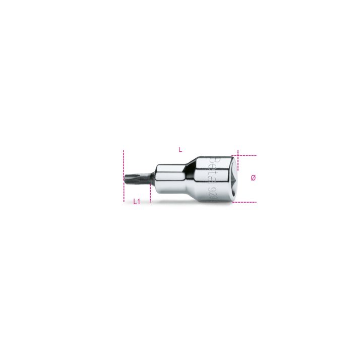 Beta 920RTX 20 Chiavi a bussola a mano maschio per viti con impronta Tamper Resistant Torx®, con attacco quadro femmina 1/2" cro
