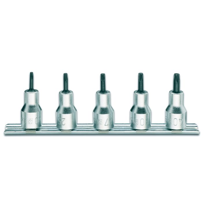 Set di 5 chiavi a bussola maschio per viti con impronta Tamper Resistant Torx® (art. 920RTX) su supporto 00920 Beta 920RTX/SB5