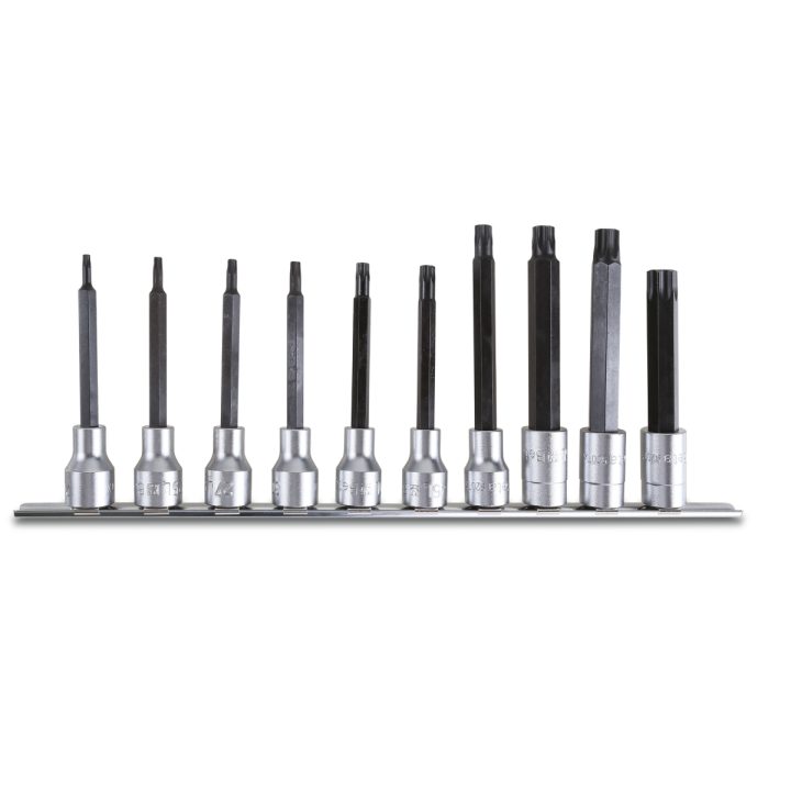 Di 10 chiavi a bussola maschio lunghe (art. 920TX/L) per viti con impronta Torx(R) su suporto Beta 920TX-L/SB10