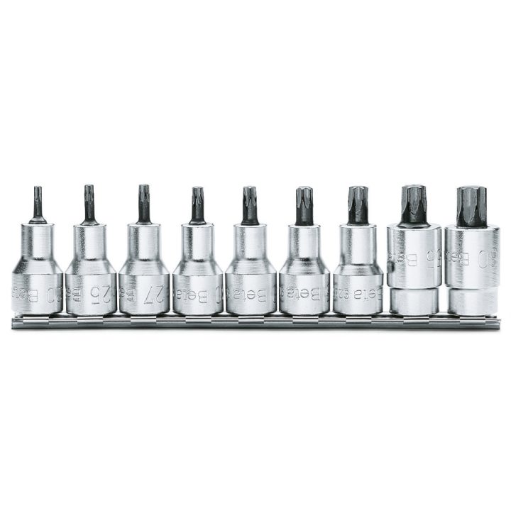 Di 9 chiavi a bussola maschio per viti con impronta Torx® (art. 920TX) su supporto Beta 920TX/SB9