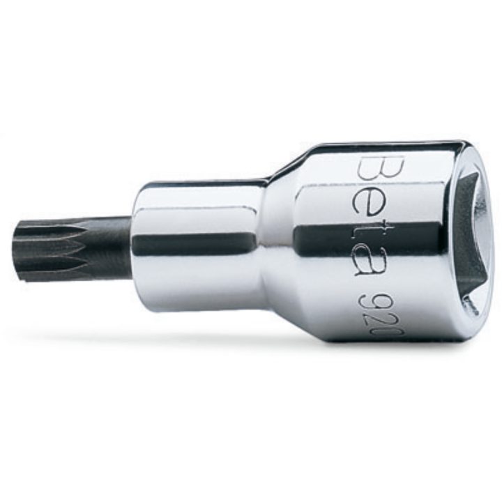 Beta 920XZN 4 Chiavi a bussola a mano maschio per viti con impronta XZN®, con attacco quadro femmina 1/2" cromate - inserti brun