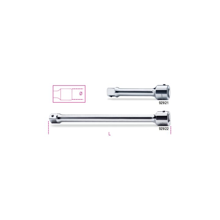 Beta 929/22 Prolunghe a mano con attacchi quadri maschio e femmina 1" cromate 009290825