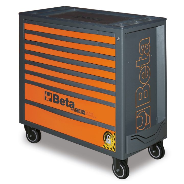 Porta attrezzi 8 cassetti, con sistema antiribaltamento, modello lungo Beta RSC24AXL/8-O