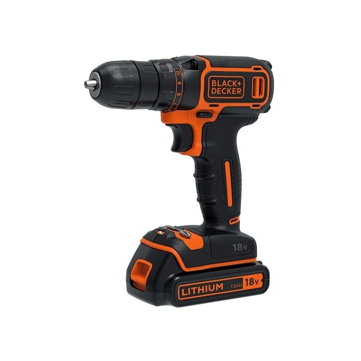 BLACK+DECKER Black & Decker BDCDC18-QW trapano 650 RPM nero arancione - immagine 1