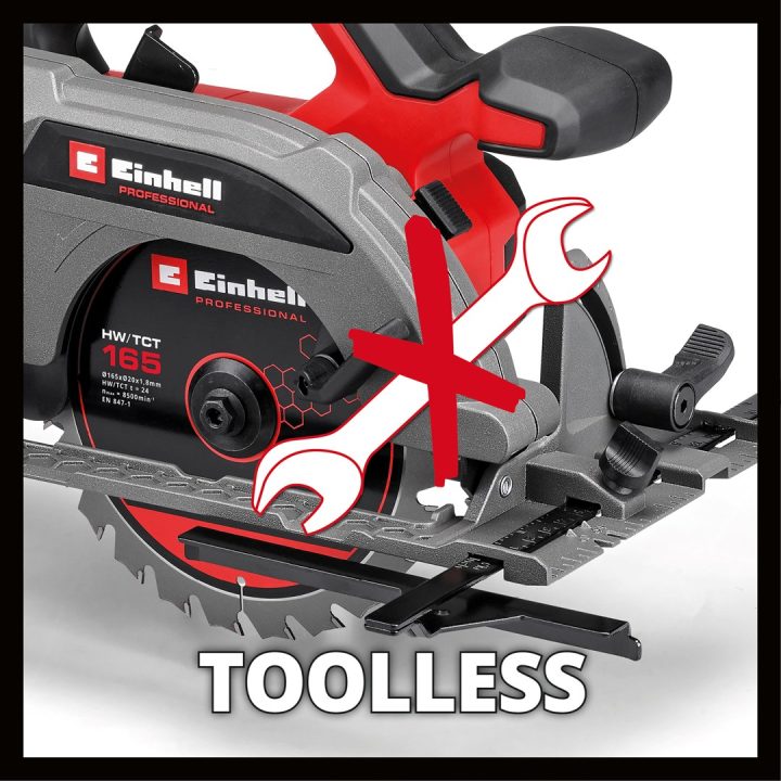 EINHELL sega circolare cordless 18V TP CS 18/165 Li BL SOLO 4331225 - immagine 2