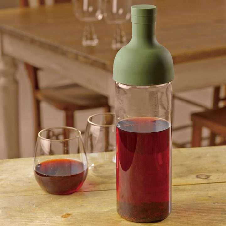 HARIO Bottiglia per tè freddo con filtro, 750 ml, verde oliva
