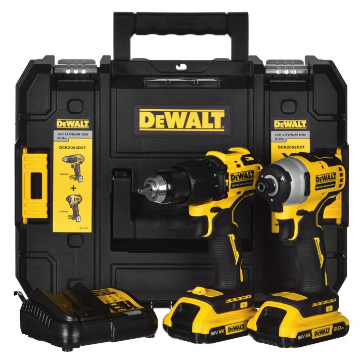 DeWalt DCK2062D2T-QW KIT COMBO UTENSILI PROFESSIONALI DEWALT DCK2062D2T (DCD709+DCF809) 18V 2X2.0AH - immagine 1
