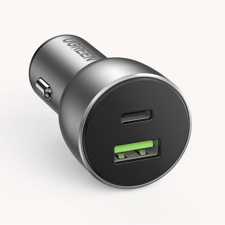 Ugreen 60980 caricabatterie dispositivo mobile universale argento accendisigari ricarica veloce automatico