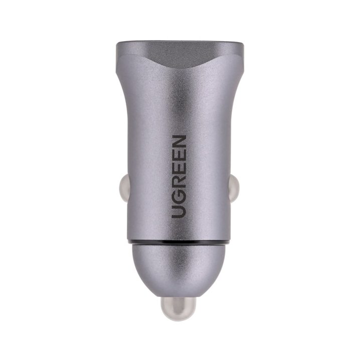 Ugreen USB Type-C / USB 24W Power Delivery Quick Charge caricabatterie da auto grigio (30780)